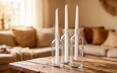 Idée brico-récup : transformez vos bouteilles en verre en bougeoirs DIY – recettes de cire écologique